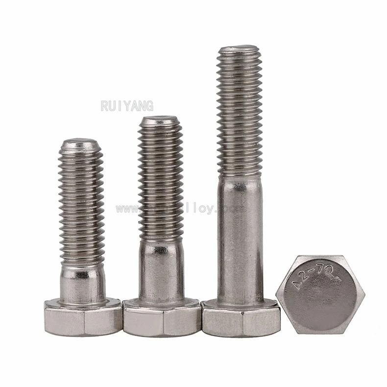 DIN 931 Gr1 Titanium Hexagon Head Bolt-Strength Shank-Half Thread