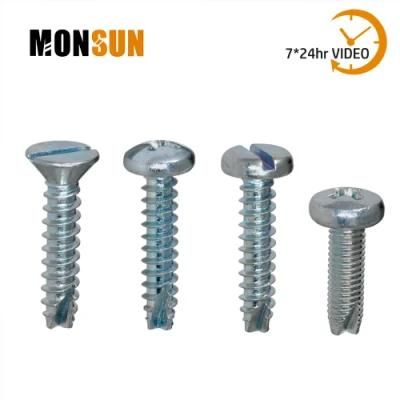 Zinc Plated Steel Thread Cutting Screws with Tapping Screw Thread