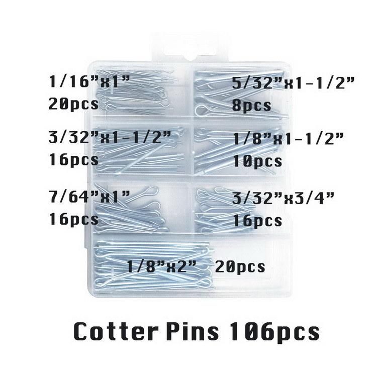 Carbon Steel Cotter Pin Metal Pin Set Spring Cotter