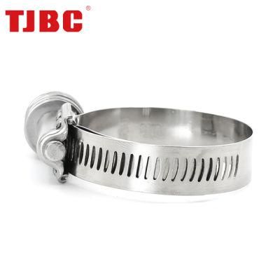 High Pressure W4 Stainless Steel Heavy Duty American Type Constant Tension Hose Tube Clamp, 14.2mm Bandwidth, 20-32mm