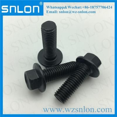 Black Flange Bolt Flange Screw High Strength for Auto Parts