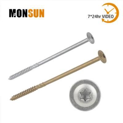 Wafer Head Single Coarse Thread Hot-DIP Galvanized/Zinc Torx/Star Drive Timber Fasteners/Wooden Structure Screws