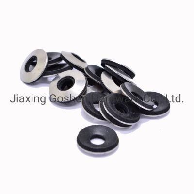Stainless Steel M4 Flat Washer with Black EPDM