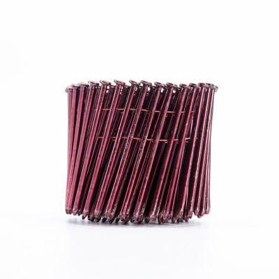 Vinyl Coated Red Color Smooth Shank Coil Nails