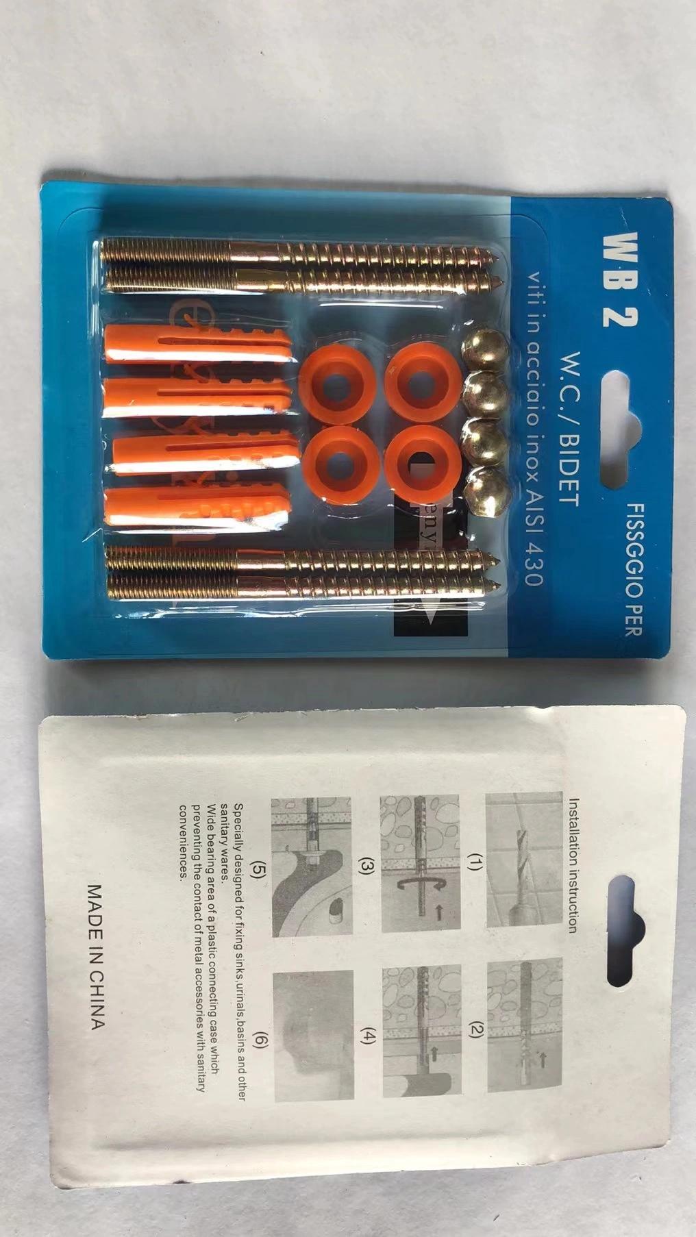 Heater Screw Set Galvanized Screw 4PCS Sanitary Ware Accessory Set Bathroom Toilet and Wash Basin Set Wds12 Card Packing Hook Bolt