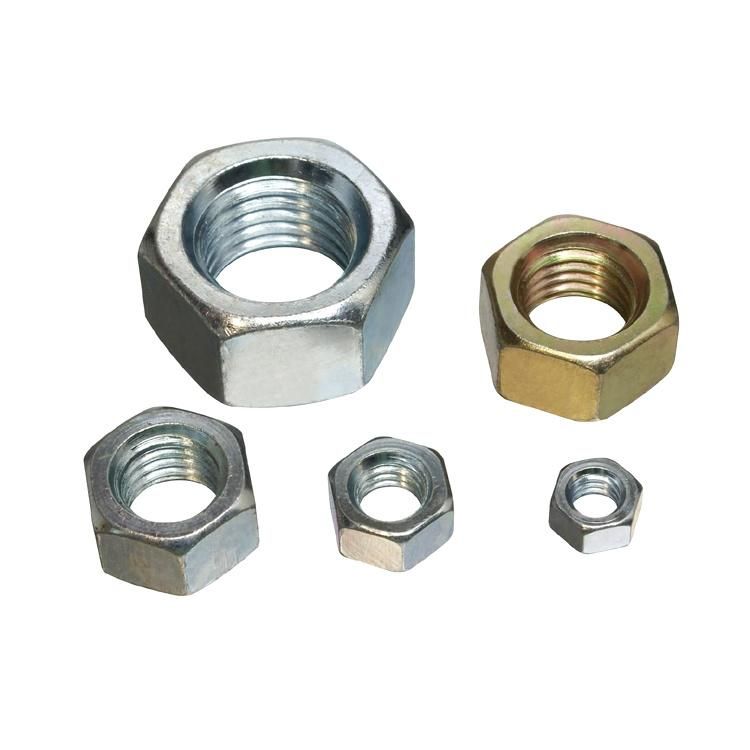 DIN934 Hex Nut Hex Head Nut Carbon Steel Yellow Zinc Plated Galvanized