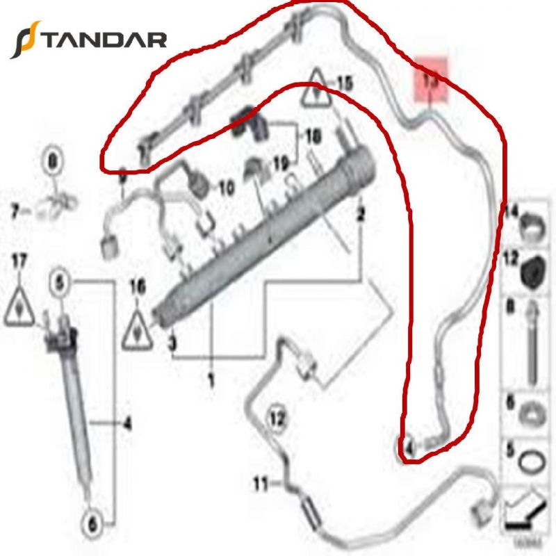 13537807228 Diesel Injector Leak off Pipe for BMW E60n E61n