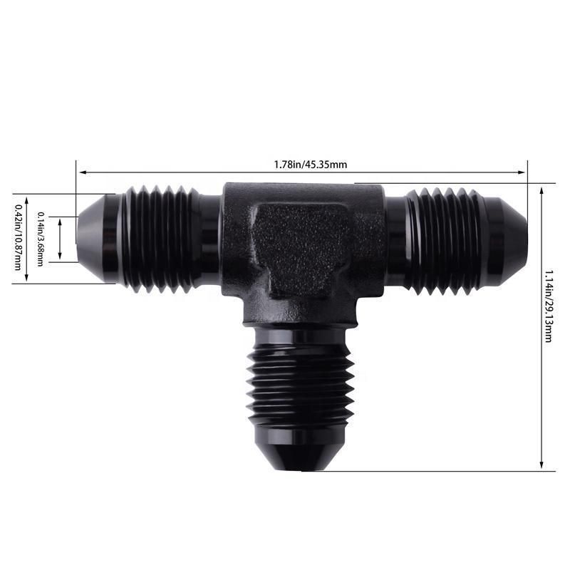 An4 Male Flare Union Tee T-Piece Fitting Adapter Aluminum
