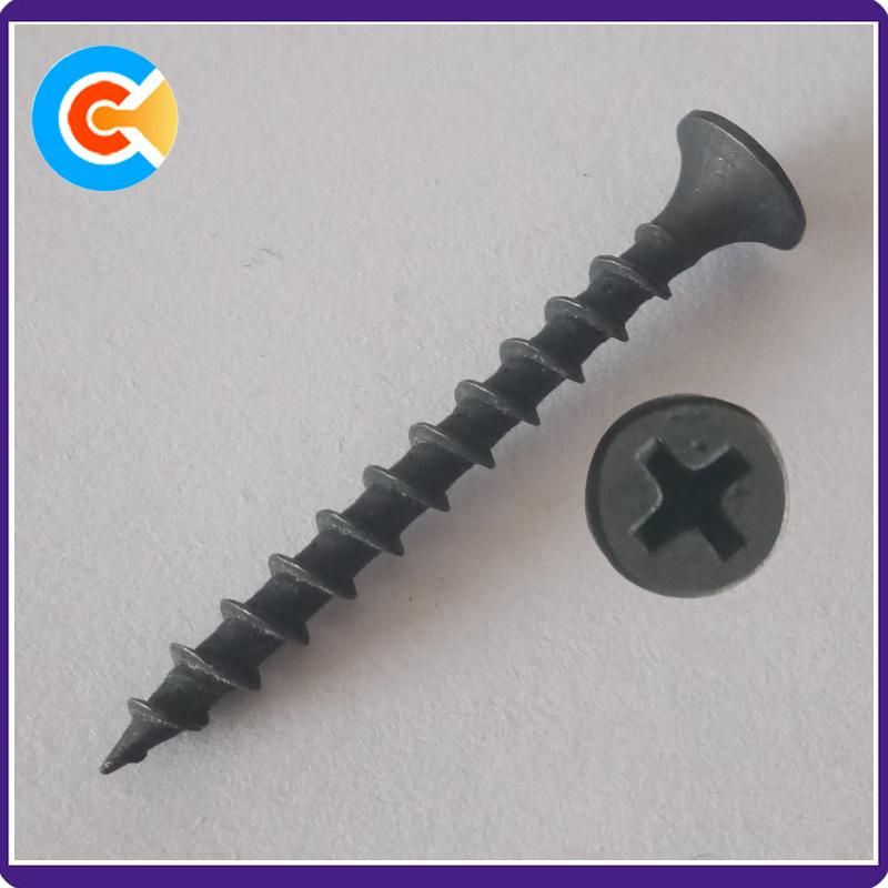 Black Carbon Steel M4 Pozi Drive Chipboard Screws