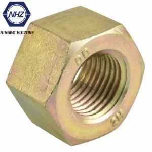 High Quality Carbon Steel Heavy Hex Nuts ASTM A194-2h Zinc Yellow Plated