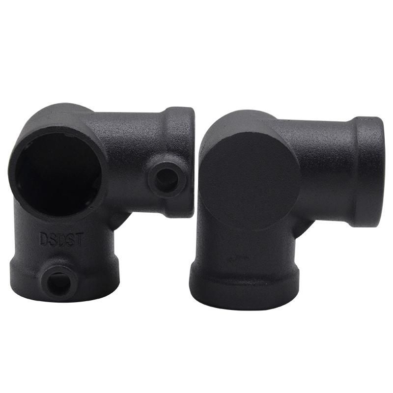 Aluminium Key Clamp Pipe Fittings Black 3 Way 90 Degree Elbow