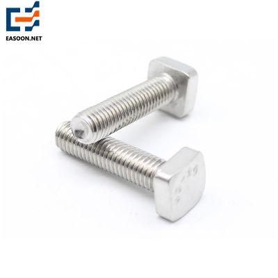 Stainless Steel 304 Hammer Head Forged T Bolts M4-M30 A2 Inox 304 Stainless Steel T-Bolt Anti-Slip T Bolt M10