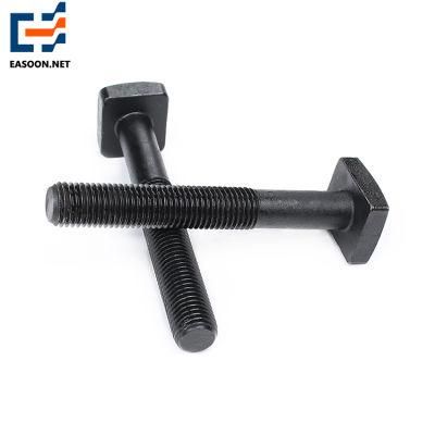 Square Head Bolt DIN186 DIN188 8.8 T-Head Bolt with Black Surface
