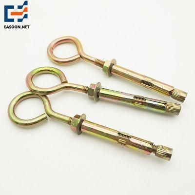 Galvanized Carbon Steel Sleeve Expansion Anchor Bolt M6-M20/Expansion Anchor Bolts for Concrete Open Hook Hardware 100mm Anchor Bolts Long