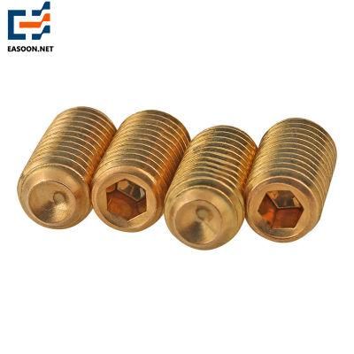 Brass Machined Hex Socket Set Screw M1.2 M1.4 Flat Point Grub Screw for Machine