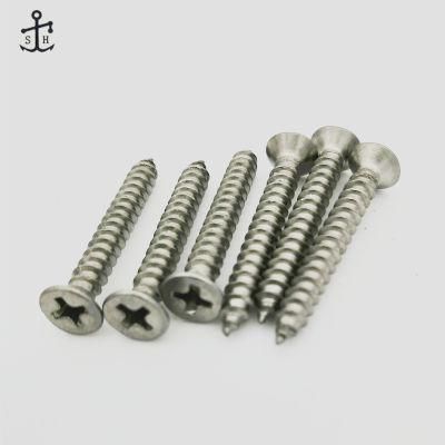American Standard SUS304 Asmecross-Recessed Flat Countersunk Head Tapping Screws Made in China
