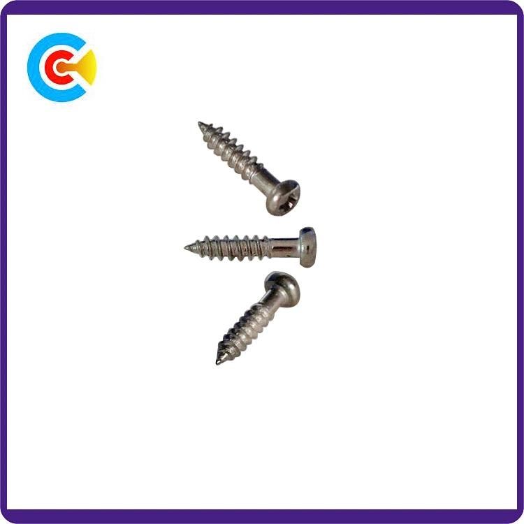 DIN/ANSI/BS/JIS Carbon-Steel/Stainless-Steel Half Thread Wood Screw for Building Railway