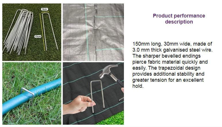 Galvanized Steel Landscape Securing Tent Pegs Yard Cover Spikes Garden Stakes Lawn Ground Staples Pins 200PCS 6-Inch