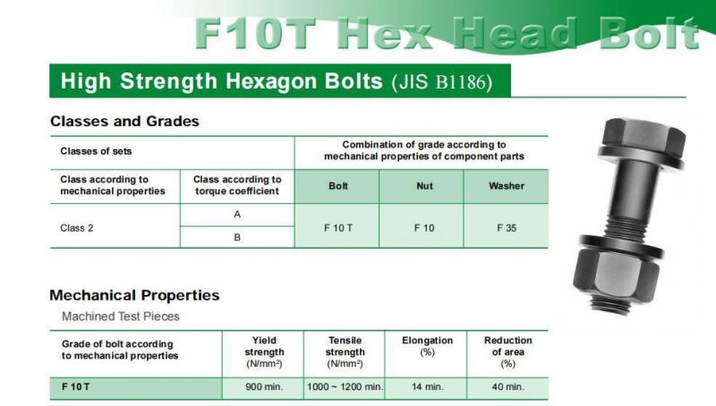 Black Oxide Finish Hsfg Bolt F10t Used for Steel Structures