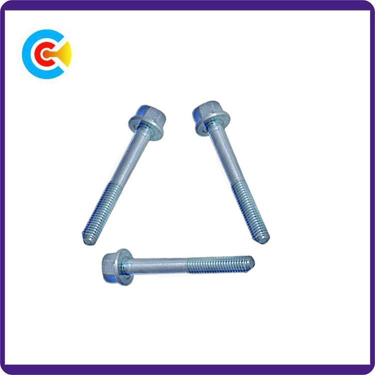 GB/DIN/JIS/ANSI Carbon-Steel/Stainless-Steel Hexagonal Head Flange Rod Lengthened Screw for Building Furniture