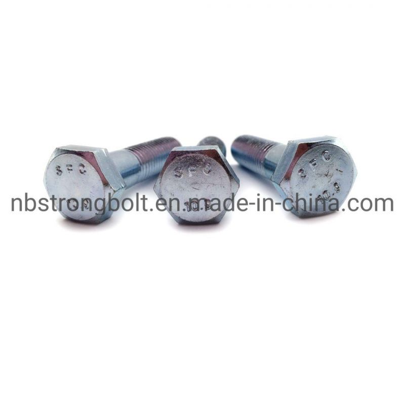 DIN931 Hex Bolt, Hex Cap Screw Gr. 10.9 with Withe Zinc Plated