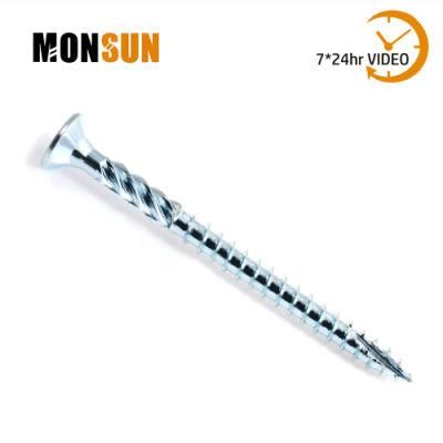 Flat Head with Nibs Phillips/Pozi Drive Bright Blue Zinc Plated Cut Point Type 17 Chipboard Screw/Particleboard Screws