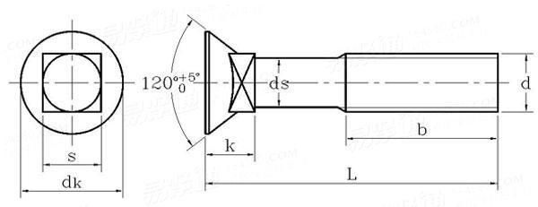 DIN608 DIN605 Black Oxide Carborn Steel Flat Countersunk Head Carriage Bolt