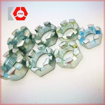 High Quality and Cheap Slotted Hex Nut White Zinc Plated