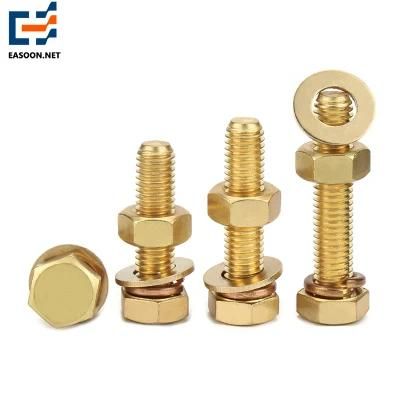Brass Hex Bolts M10 Hex Cap Bolt and Nut C2700 Brass Screws