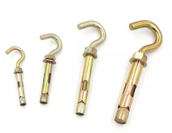 Carbon Steel Yellow Color 3PCS Fix Bolt with Hook Rawl Bolt M6 M8 M10 M12 M16 M20