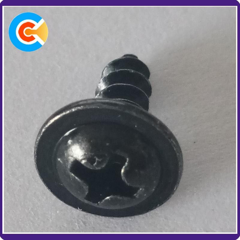 Carbon Steel Pan Head Phillips Tapping Screw with Washer