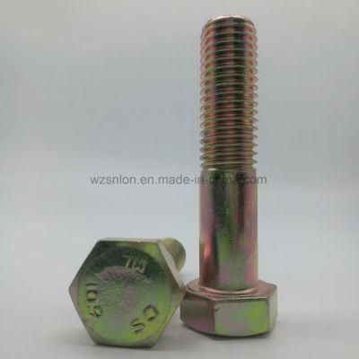 Yellow Zinc Half Threaded Bolts DIN931 Hex Head Hollow Bolt