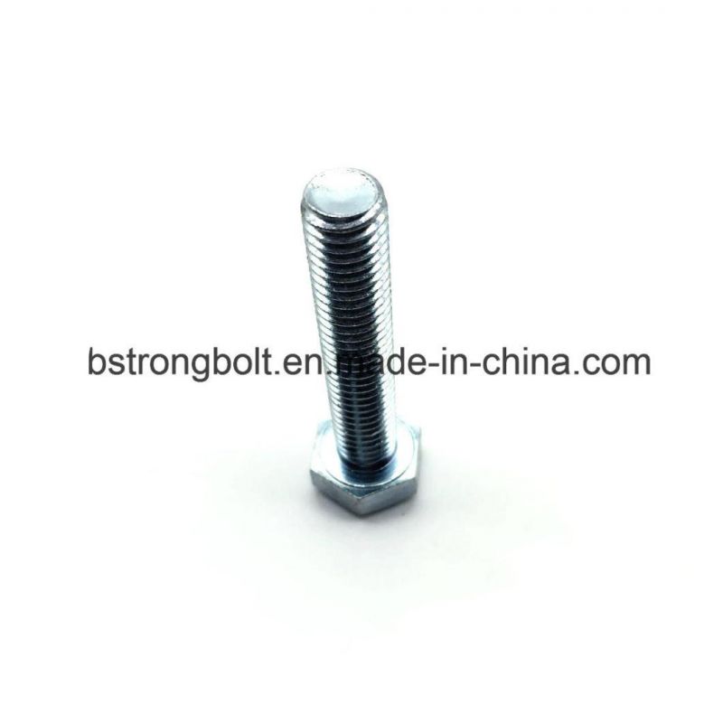 DIN933 Hex Bolt Gr. 8.8 with White Zinc Plated Cr3+ M8X70
