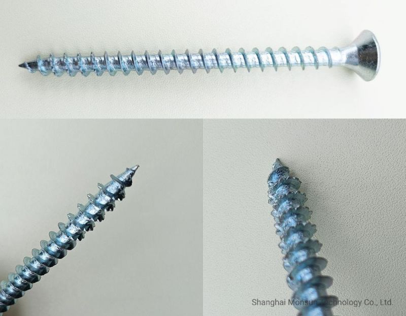 Yellow/Blue Zinc Plated Saw Thread Pozi Drive Countersunk Flat Head Self-Tapping/Cutting Point Chipboard Screw