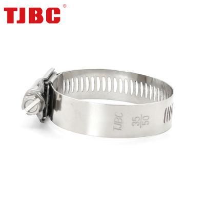 Power-Seal Worm-Drive Stainless Steel 2-PCS Housing Perforated Heavy Duty Hose Clamp for Automotive Systems, 33-57mm