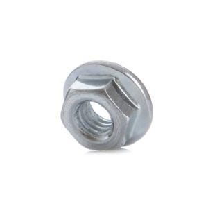 DIN6923 Yellow Plated Blue White Zinc Palte or Black Hex Flange Cap Serrated Lock Nut