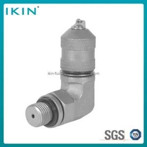 Ikin 90&deg; Elbow Hydraulic Test Coupling with Tube Test Point Adaptor Hydraulic Test Connector Hose Fitting