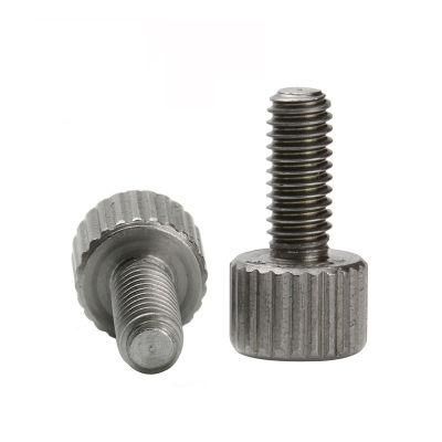 304 316 Stainless Steel Cylinder Head Non Slotted Thumb Knurled Screw
