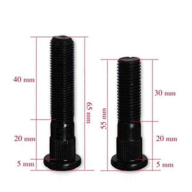 Black Oxidation Special Wheel Hub Bolt with Knurled