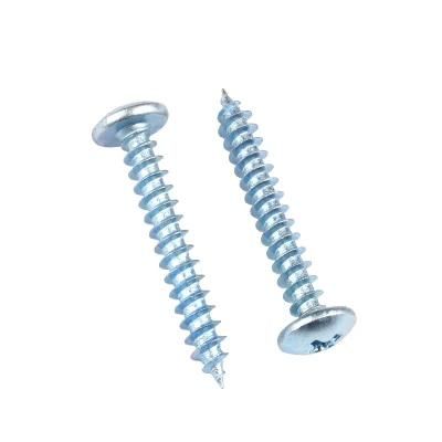 Blue-White Zinc Plated Cross Recessed Phillips Truss Head Self-Tapping Screw GB71-85