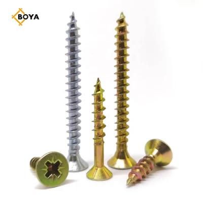 China Wholesale Self Tapping Chipboard Screw Yellow Zinc Plated Chipboard Screw