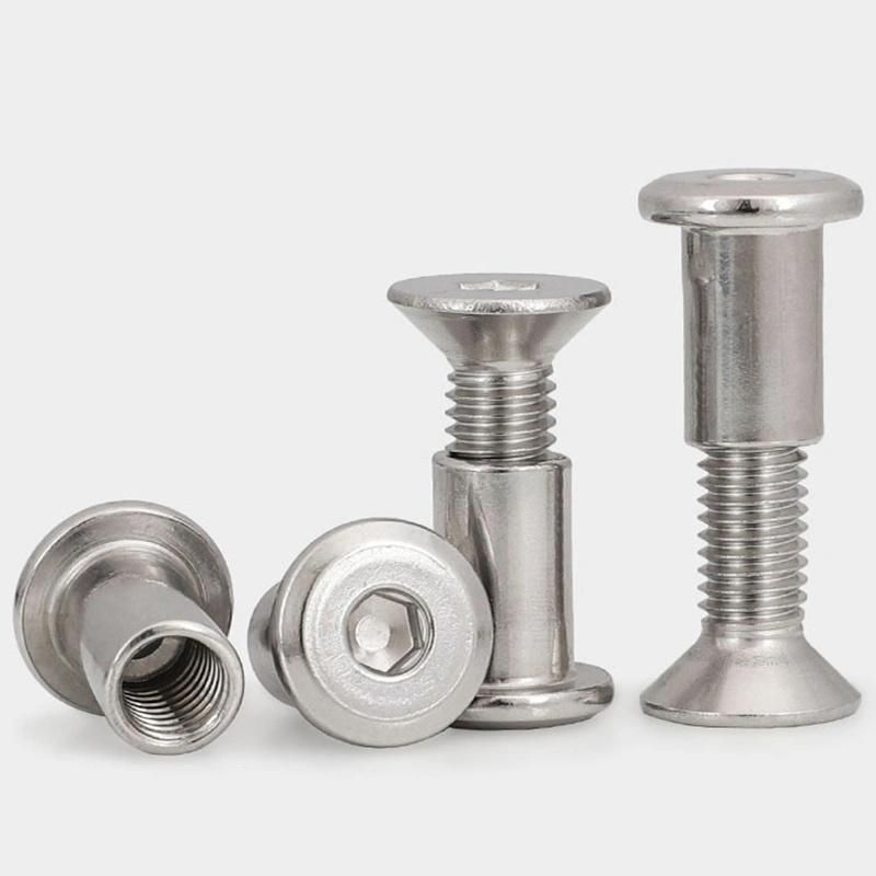 Allen Socket Flat Head Stainless Steel Male and Female Chicago Screw Connecting Furniture Screw