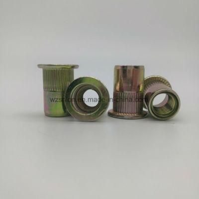Flat Head Open End Knurled Shank Rivet Nuts
