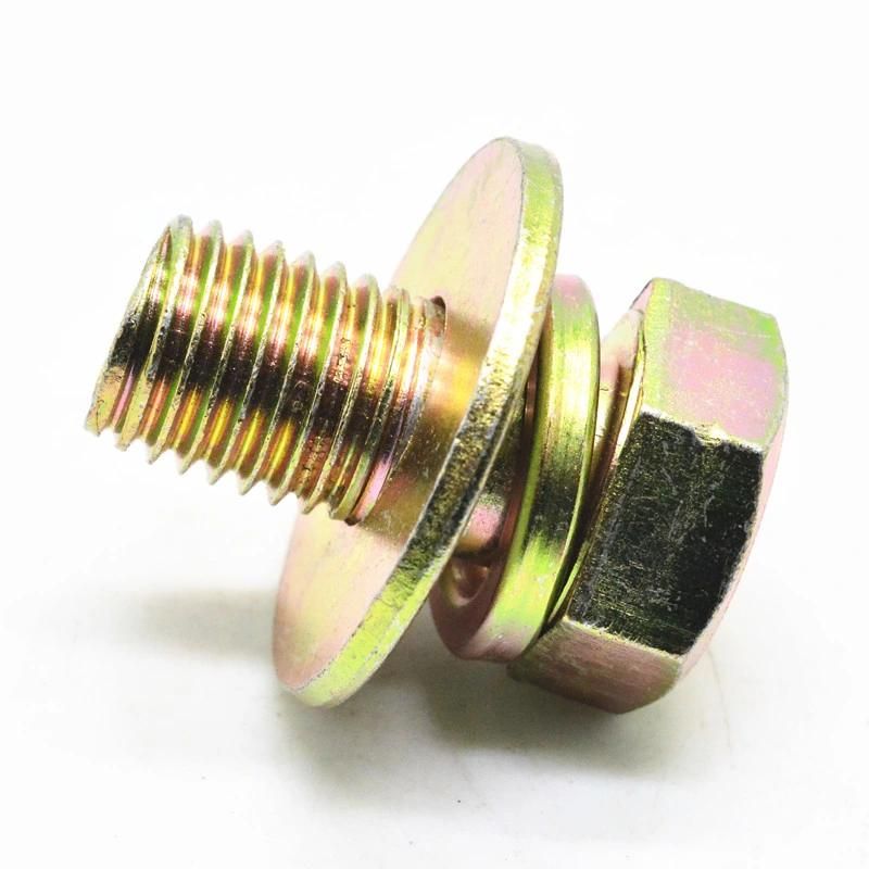 Class4.8 Yellow Zinc Plated Combination Screw Grade 4.8 8.8 10.9 12.9 Assemble Screws