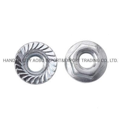 Wholesale M4 M5 M6 M8 M10 M12 Galvanized Serrated Self Locking Hex Flange Nut