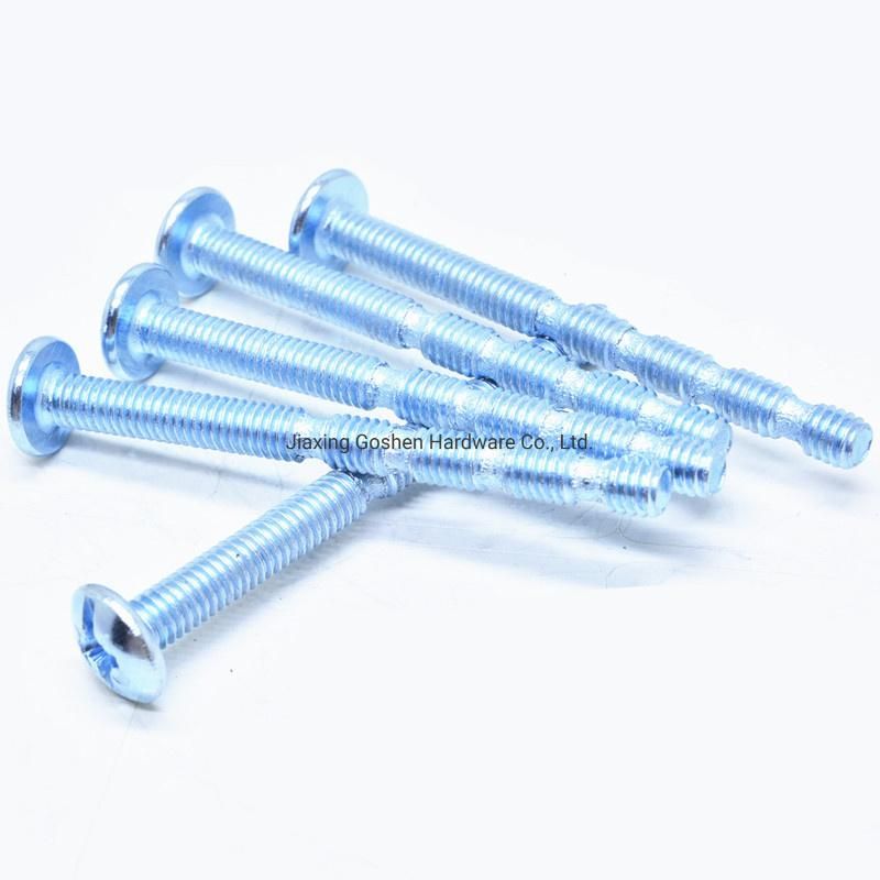 Carbon Steel Plated Blue and White Zinc Bamboo Screw