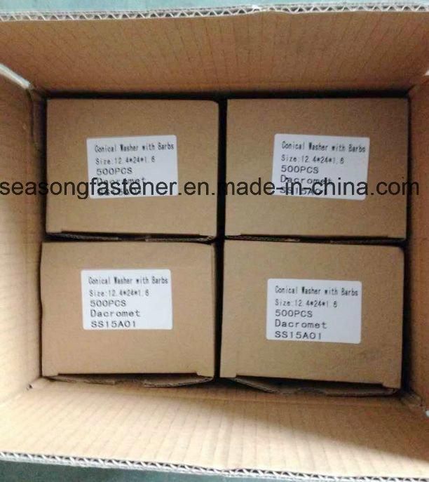 Conical Washer / Contact Washer with Six Teeth / Barbs