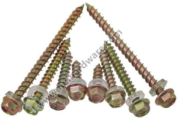 Hex Head Self Drilling Screw EPDM Washer Color Zinc Plated Good Quality Building Material DIN7504