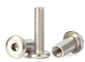Screw Post Fit for 5/16&quot; (8mm) Hole Dia, Male M6 X 16mm Belt Buckle Binding Bolts Furniture Screws, 304 Stainless Steel
