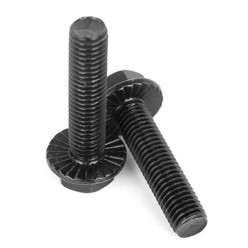 Black DIN6921 Hexagon Flange Head Bolt with/Without Serration, Hex Flange Bolt